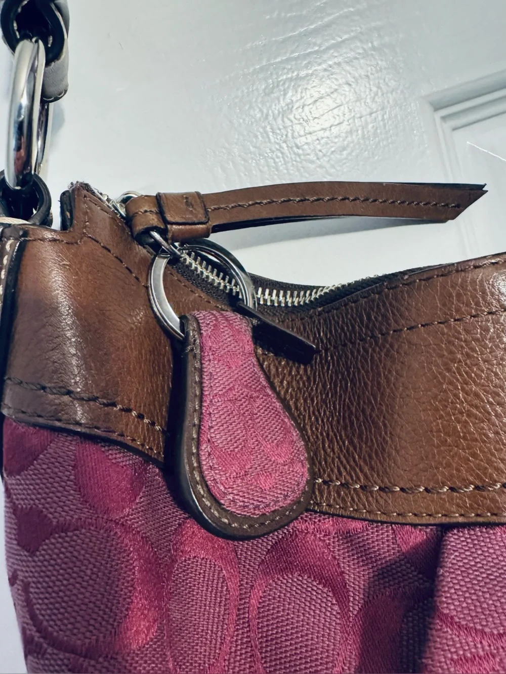 Coach Large Vintage Amethyst Soho Hobo Pleated Shoulder Bag and Matching Key Fob